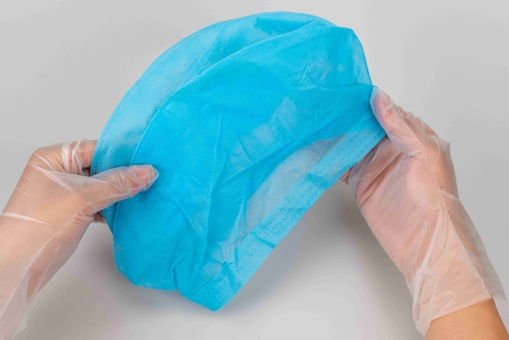 MDR CE Anti Bacterial Disposable Medical Doctor Cap With Elastic Rubber At Back