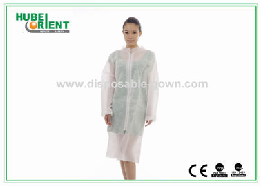 MP SMS Tyvek Nonwoven Material Single Use Lab Coat With Zip Closure