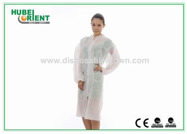MP SMS Tyvek Nonwoven Material Single Use Lab Coat With Zip Closure