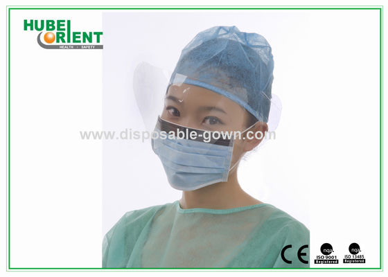 Protective PP Disposable Face Mask White Blue with Splash Visor