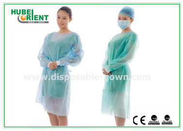 OEM Antibacterial Disposable Long Sleeve Gown With Knitted Wrist