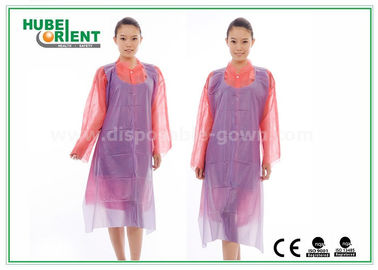 White Waterproof And Dustproof Disposable Aprons PVC Material With Punched Neck Opening