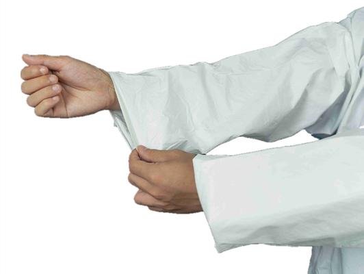 Category III Type4/5/6 Disposable MP Waterproof Coverall With 2-Pieces Hood And Blue Tape