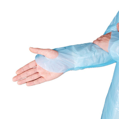 Disposable Medical Plastic Gown With Thumb Loop , Adult CPE Gown For Clinic