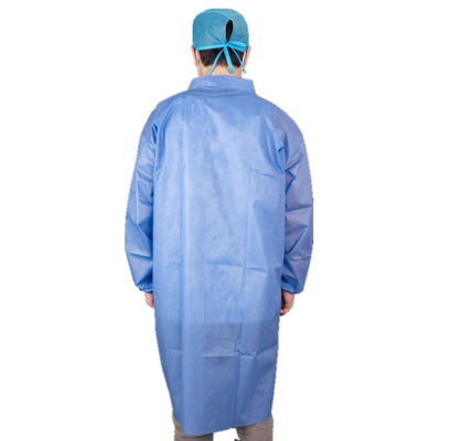 CE Certificated Disposable Anti-Bacterial Protective Medical PP/SMS Long Lab Coat