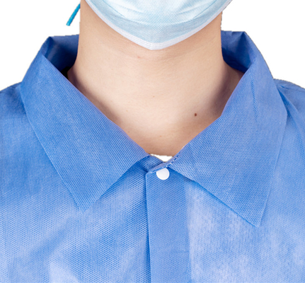 CE Certificated Disposable Anti-Bacterial Protective Medical PP/SMS Long Lab Coat
