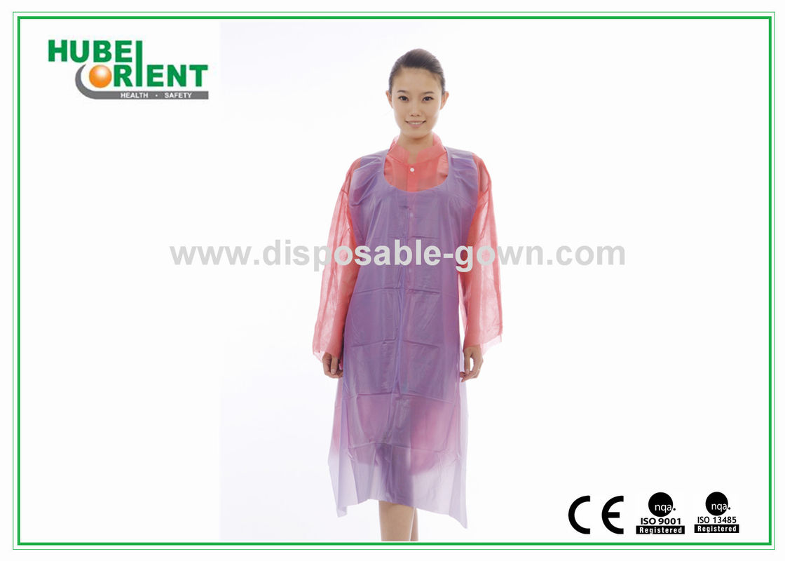 Purple / Blue Lightweight Disposable Poly Aprons for Beauty Salon 70cm x 135cm
