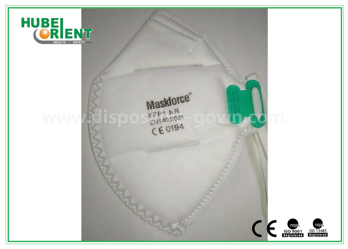 Folded FFP1 Disposable Face Mask without Valve , Non irritating