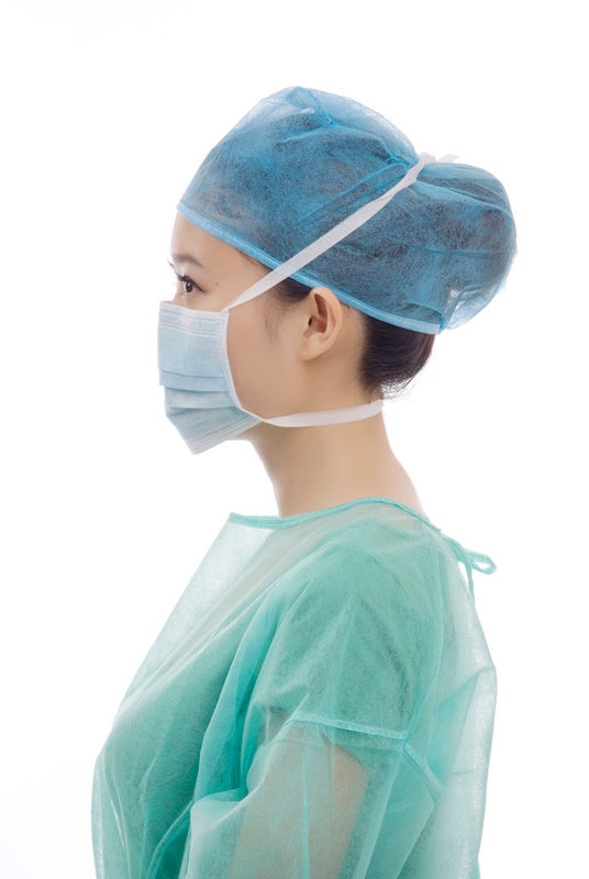 Type IIR 3 Ply Nonwoven Tie On Face Mask Approved EN14683 For Hospital