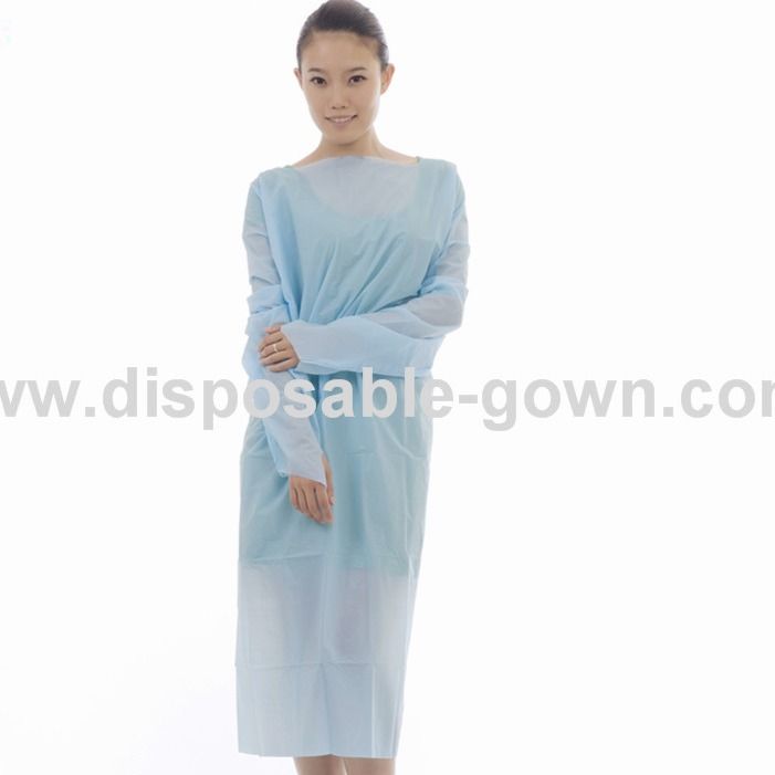 Hospital Long Sleeve Disposable CPE Gown With Thumb Cuff