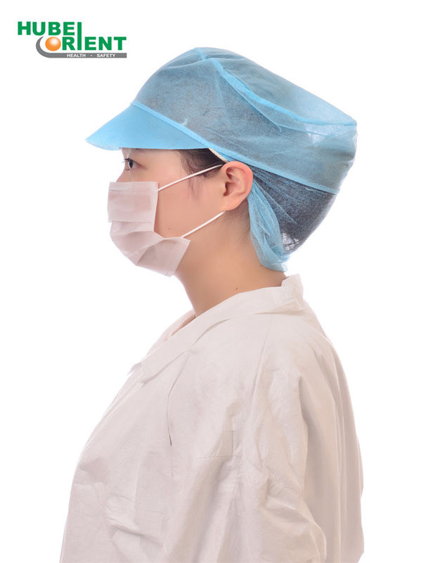 ISO13485 Nonwoven Disposable Snood Caps With Peak