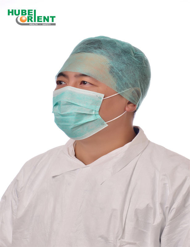 Protective Safety Hair Cap Disposable Non Woven Doctor Cap With Elastic At Back