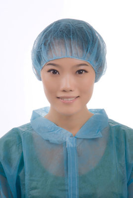 Single Elastic Polypropylene Non Woven Bouffant Cap With Waterproof Function