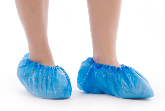OEM Disposable 35gsm Nonwoven Shoe Cover With Non Slip Stripes Sole