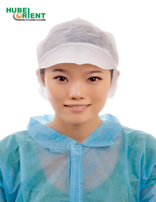 Single Use Polypropylene Non Woven Bouffant Head Cap With Peak