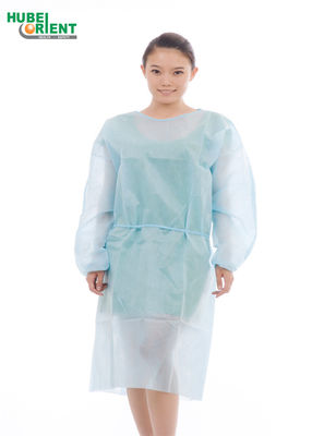 Single Use 25G/M2 Polypropylene Nonwoven Isolation Gown With Elastic Wrist